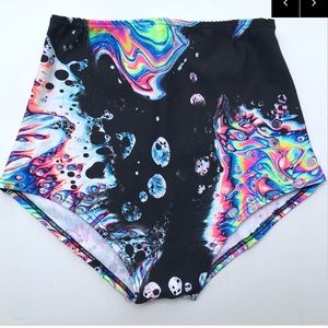 SOLD Mi Gente Acid Bath Hot Shorts 💜🖤